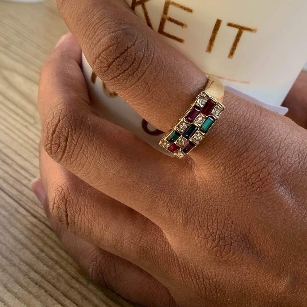Vintage Inspired Color Block Ring